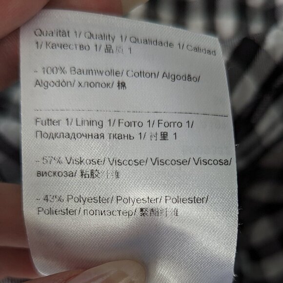 Escada Checked Black and White Seersucker 100% Cotton Blazer - Picture 15 of 16